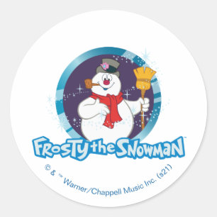 Sticker Rond Frosty the Snowman™   Portrait magique Frosty