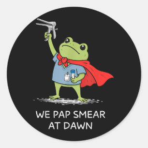Sticker Rond Frottis De Pap À L'aube Drôle De Grenouille Specul