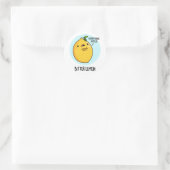 Sticker Rond Fruit amer Citron amusant Pun de fruits (Sac)