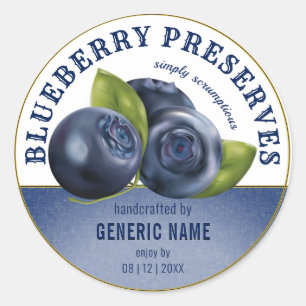 Sticker Rond Fruit aux bleuets Jam Jar Canning