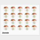 Sticker Rond Fruit aux fraises (Feuille)