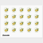 Sticker Rond Fruit botanique du citron (Feuille)