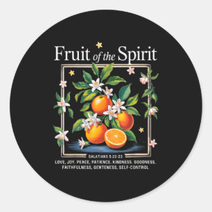 Sticker Rond Fruit Chrétien De L'Esprit Vintage Fruit Orange
