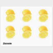 Sticker Rond Fruit citron (Feuille)