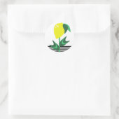 Sticker Rond Fruit citron Jardin Plante rayures (Sac)