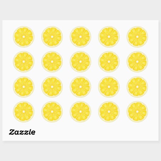 Sticker Rond Fruit Citrus jaune (Feuille)