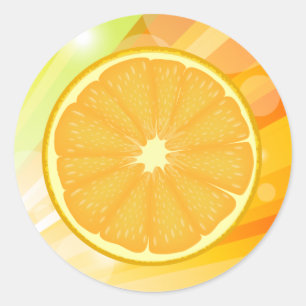 Sticker Rond Fruit d'agrumes en tranches d'orange
