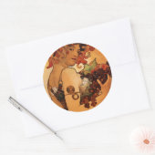 Sticker Rond Fruit d'Alphonse Mucha (Enveloppe)