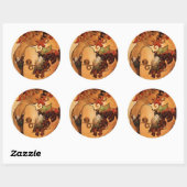 Sticker Rond Fruit d'Alphonse Mucha (Feuille)