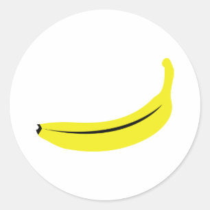 Sticker Rond fruit de banane jaune