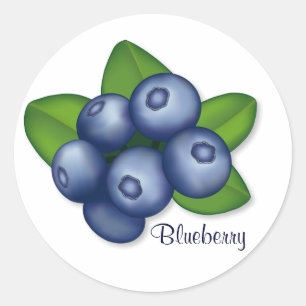Sticker Rond Fruit de bleuet doux d'été