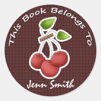Sticker Rond Fruit de cerisier décoratif Nom mignon Boite Étiqu