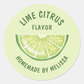 Sticker Rond Fruit de chaux tranche sur mesure produit maison s (Devant)