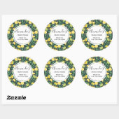Sticker Rond Fruit de citron jaune et de citron vert Motif (Feuille)