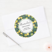 Sticker Rond Fruit de citron jaune et de citron vert Motif (Enveloppe)