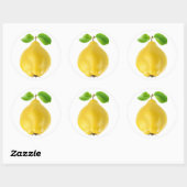 Sticker Rond Fruit de coing (Feuille)