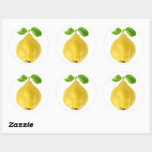 Sticker Rond Fruit de coing (Feuille)