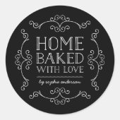 Sticker Rond Fruit De Couleur Éditable Maison Cuite Avec Amour (Devant)