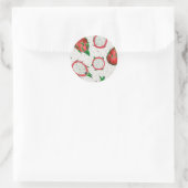 Sticker Rond Fruit de dragon rouge sur blanc (Sac)