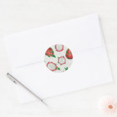 Sticker Rond Fruit de dragon rouge sur blanc (Enveloppe)