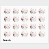 Sticker Rond Fruit de l'Esprit rose floral (Feuille)