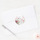 Sticker Rond Fruit de l'Esprit rose floral (Enveloppe)