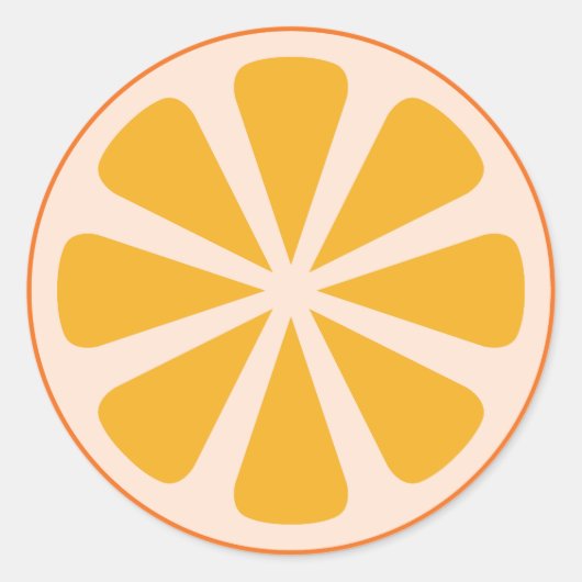 Sticker Rond Fruit de tranche d'agrumes d'orange 1er Merci d'an (Devant)