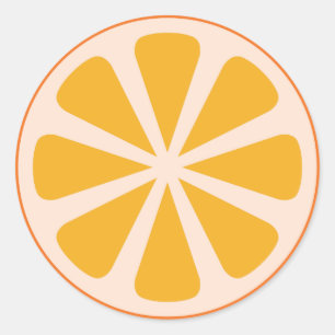 Sticker Rond Fruit de tranche d'agrumes d'orange 1er Merci d'an