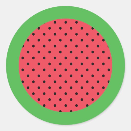 Sticker Rond Fruit d'été vert rose (Devant)