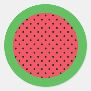 Sticker Rond Fruit d'été vert rose