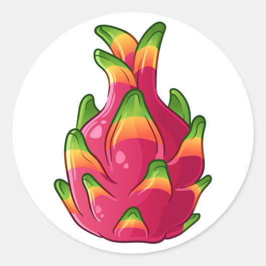 Sticker Rond Fruit dragon (Devant)