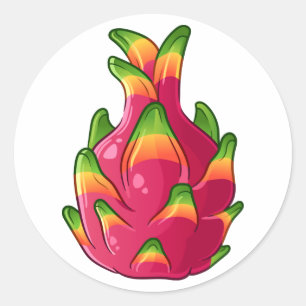 Sticker Rond Fruit dragon