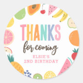 Sticker Rond Fruit fête d'anniversaire (Devant)