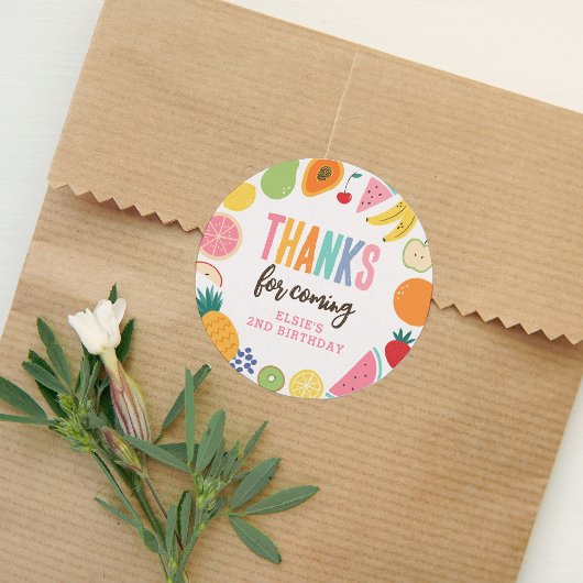 Sticker Rond Fruit fête d'anniversaire