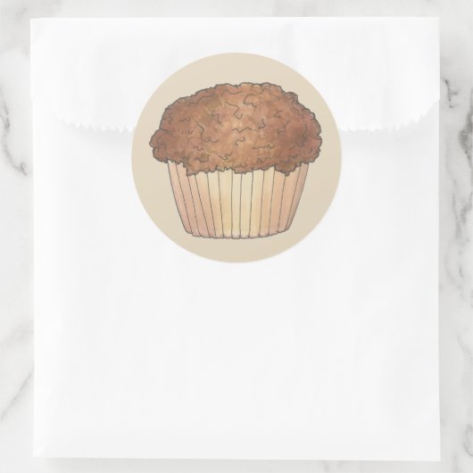 Sticker Rond Fruit Fraîche Croustillant Muffin Vente de pain Fo (Sac)