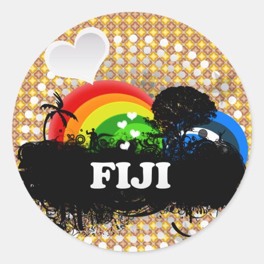 Sticker Rond Fruit mignon Fidji (Devant)