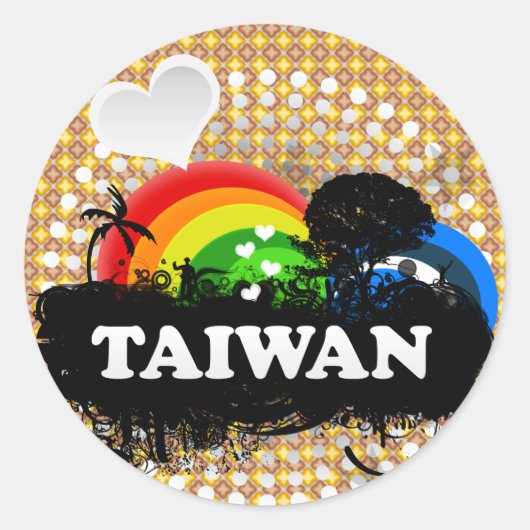 Sticker Rond Fruit mignon Taïwan (Devant)