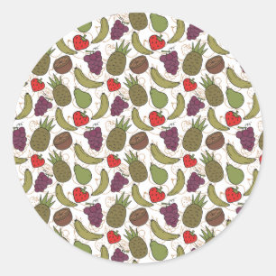 Sticker Rond Fruit motif transparent motif de surface de frui