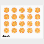 Sticker Rond Fruit Orange Citron (Feuille)