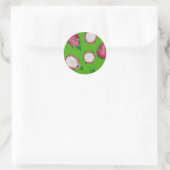 Sticker Rond Fruit rouge dragon vert (Sac)