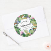 Sticker Rond Fruit tropical | Quinceañera d'été verdoyante (Enveloppe)