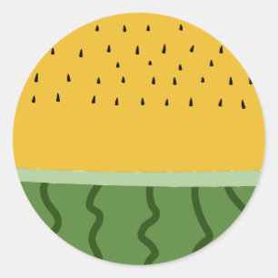 Sticker Rond Fruit Watermelon