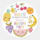 Sticker Rond Fruité Anniversaire Fête Merci Favoriser (Devant)