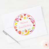 Sticker Rond Fruits à deux tti Deuxième anniversaire (Enveloppe)