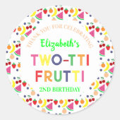 Sticker Rond Fruits à deux tti Frutti 2e anniversaire (Devant)