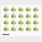 Sticker Rond Fruits d'avocat coupés (Feuille)
