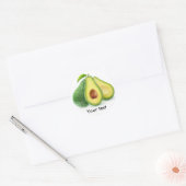 Sticker Rond Fruits d'avocat coupés (Enveloppe)