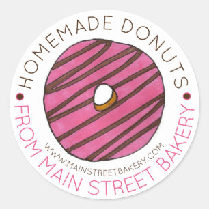 Sticker Rond Fruits de beignets maison cuits au four Fabriqué a