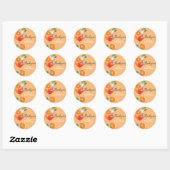 Sticker Rond Fruits de citron aquarelle Fête de mariage  (Feuille)