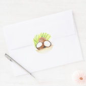 Sticker Rond Fruits de coco nourriture paume mignon aquarelle r (Enveloppe)